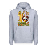 Heather Grey My 1st Thanksgiving with turkey Premium Hoodie - NancyCooperArtShop