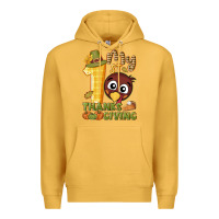 Mustard My 1st Thanksgiving with turkey Premium Hoodie - NancyCooperArtShop