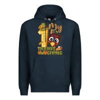 Navy My 1st Thanksgiving with turkey Premium Hoodie - NancyCooperArtShop