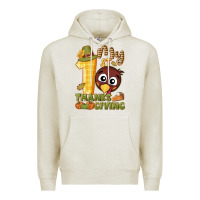 Oatmeal Heather My 1st Thanksgiving with turkey Premium Hoodie - NancyCooperArtShop