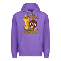 Purple My 1st Thanksgiving with turkey Premium Hoodie - NancyCooperArtShop