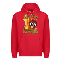 Red My 1st Thanksgiving with turkey Premium Hoodie - NancyCooperArtShop
