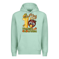 Seafoam My 1st Thanksgiving with turkey Premium Hoodie - NancyCooperArtShop
