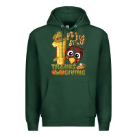 Sports Green My 1st Thanksgiving with turkey Premium Hoodie - NancyCooperArtShop