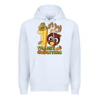 White My 1st Thanksgiving with turkey Premium Hoodie - NancyCooperArtShop