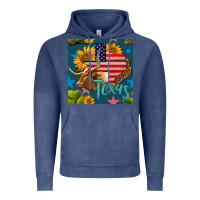 Vintage Denim 4th of july texas map with cow seamless pattern Vintage Hoodie - BundleAndBundleShop