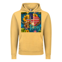 Vintage Mustard 4th of july texas map with cow seamless pattern Vintage Hoodie - BundleAndBundleShop
