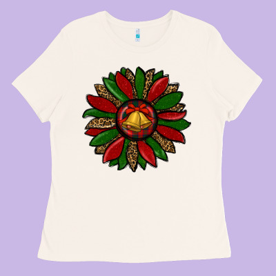 Christmas Sunflower Ladies Tee Designed By Ranaportraitstore