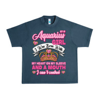 Midnight Navy As a Aquarius Girl I was Born with My Heart on my Sleeve and a mouth Urban Heavy Tee - Jasminsmagicworld