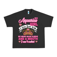 Pigment Black As a Aquarius Girl I was Born with My Heart on my Sleeve and a mouth Urban Heavy Tee - Jasminsmagicworld