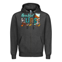 Charcoal Heather thankful nurse Zipper Hoodie - BundleAndBundleShop