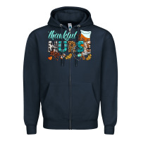 Navy thankful nurse Zipper Hoodie - BundleAndBundleShop