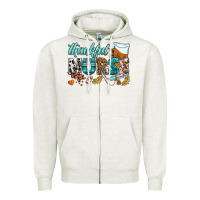 Oatmeal Heather thankful nurse Zipper Hoodie - BundleAndBundleShop