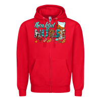 Red thankful nurse Zipper Hoodie - BundleAndBundleShop