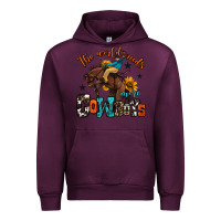 Mauve Wine the world needs more cowboys Urban Hoodie - OliviaCreatesArt