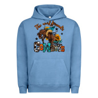 Pigment Pebble Blue the world needs more cowboys Urban Hoodie - OliviaCreatesArt