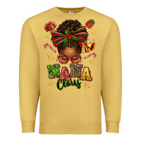 Antique Gold Nana Claus Afro Messy Bun Premium Sweatshirt - texasbilliewilder