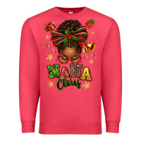 Cardinal Nana Claus Afro Messy Bun Premium Sweatshirt - texasbilliewilder