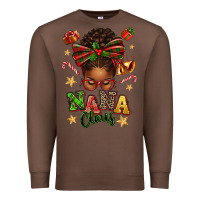 Chestnut Nana Claus Afro Messy Bun Premium Sweatshirt - texasbilliewilder