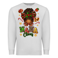 Dove Grey Nana Claus Afro Messy Bun Premium Sweatshirt - texasbilliewilder