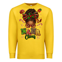 Lemon Nana Claus Afro Messy Bun Premium Sweatshirt - texasbilliewilder