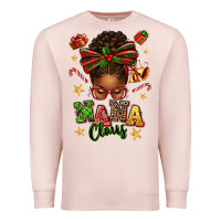 Pale Pink Nana Claus Afro Messy Bun Premium Sweatshirt - texasbilliewilder
