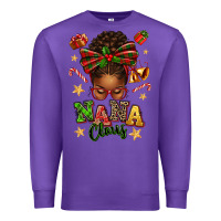 Purple Nana Claus Afro Messy Bun Premium Sweatshirt - texasbilliewilder