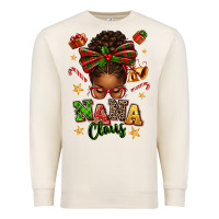 Sandshell Nana Claus Afro Messy Bun Premium Sweatshirt - texasbilliewilder