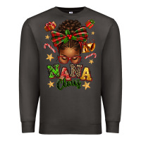 Smoke Nana Claus Afro Messy Bun Premium Sweatshirt - texasbilliewilder