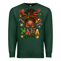 Sports Green Nana Claus Afro Messy Bun Premium Sweatshirt - texasbilliewilder