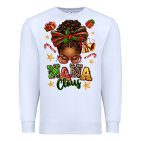 White Nana Claus Afro Messy Bun Premium Sweatshirt - texasbilliewilder
