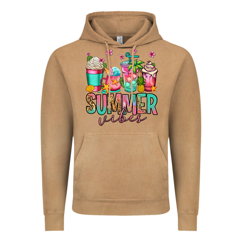 Summer Vibes Coffee Cups Vintage Hoodie by Jasminsmagicworld | Teevron
