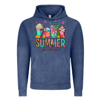 Vintage Denim summer vibes coffee cups Vintage Hoodie - Jasminsmagicworld