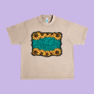 Sunflower Background Urban Heavy Tee Designed By Barkaloodesign
