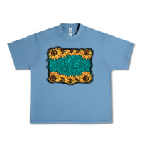 Pebble Blue sunflower background Urban Heavy Tee - BarkalooDesign