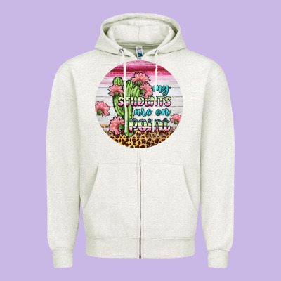 My Students Are On Point Round Earring Zipper Hoodie Designed By Bundleandbundleshop