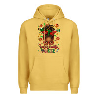 Antique Gold santa's favorite nurse afro messy bun Premium Hoodie - texasbilliewilder