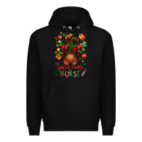 Black santa's favorite nurse afro messy bun Premium Hoodie - texasbilliewilder
