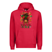 Cardinal santa's favorite nurse afro messy bun Premium Hoodie - texasbilliewilder