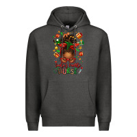 Charcoal Heather santa's favorite nurse afro messy bun Premium Hoodie - texasbilliewilder