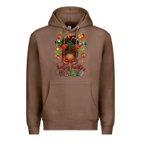 Chestnut santa's favorite nurse afro messy bun Premium Hoodie - texasbilliewilder