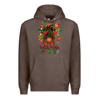 Coffee santa's favorite nurse afro messy bun Premium Hoodie - texasbilliewilder