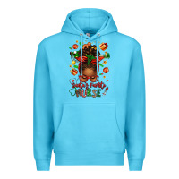 Ocean Blue santa's favorite nurse afro messy bun Premium Hoodie - texasbilliewilder