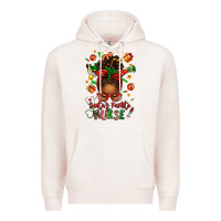 Pale Pink santa's favorite nurse afro messy bun Premium Hoodie - texasbilliewilder