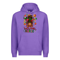 Purple santa's favorite nurse afro messy bun Premium Hoodie - texasbilliewilder