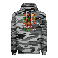 Slate Camo santa's favorite nurse afro messy bun Premium Hoodie - texasbilliewilder