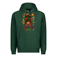 Sports Green santa's favorite nurse afro messy bun Premium Hoodie - texasbilliewilder