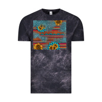 Cloud Black sunflower gemstone serape tumbler Vintage Tee - AdoDesignShop