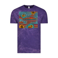 Cloud Purple sunflower gemstone serape tumbler Vintage Tee - AdoDesignShop
