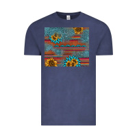 Vintage Denim sunflower gemstone serape tumbler Vintage Tee - AdoDesignShop